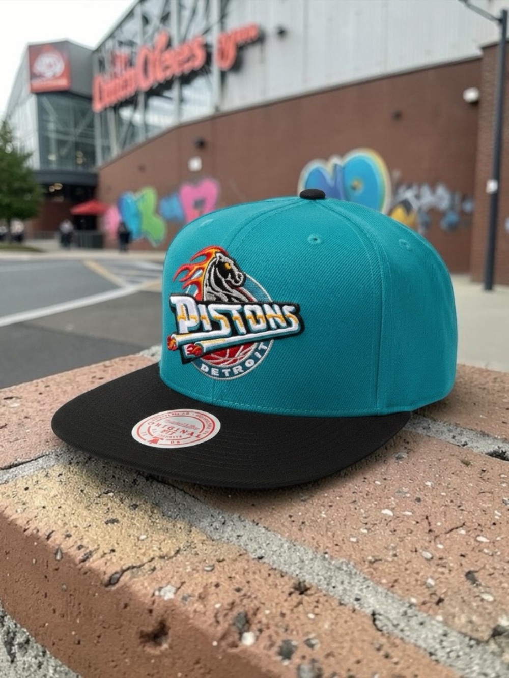 Mitchell & Ness Detroit Pistons Two-tone 2.0 Snapback Hat Hardwood Classics NWT